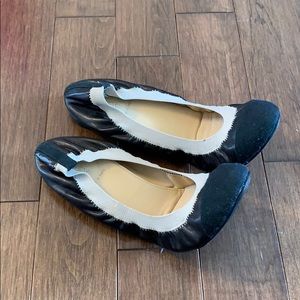 J.Crew Mila Ballet Flats Black Tan